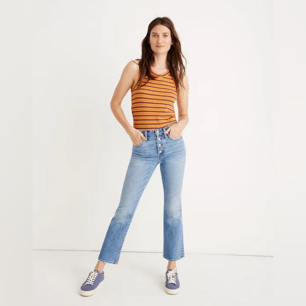 Madewell Cali Demi-Boot Jeans in Dory Wash: Comfort Stretch Edition Size 24